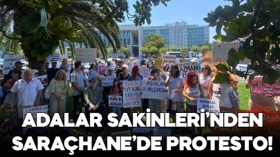 Adalar sakinlerinden Saraçhane'de minibüs protestosu