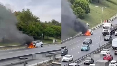 Esenyurt'ta araç yangını! Otomobil kullanılamaz hale geldi