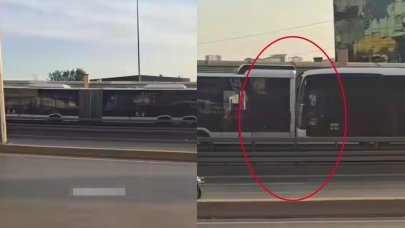 Haramidere'de iki metrobüs arka arkaya çarpıştı