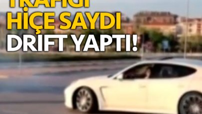 Önce yol kesti sonra drift yaptı!