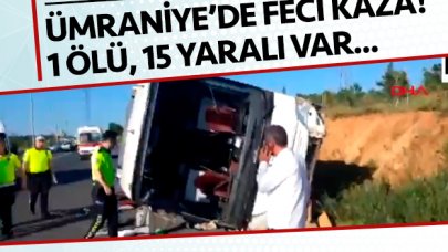 Ümraniye'de araca çarpan otobüs devrildi: 1 ölü, 15 yaralı