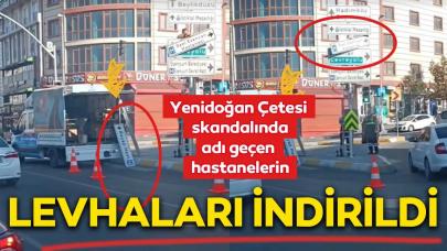 Yenidoğan Çetesi skandalında adı geçen hastanelerin yol levhaları belediye ekiplerince kaldırıldı