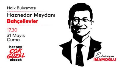 Ekrem İmamoğlu Bahçelievler Haznedar Meydanı'nda