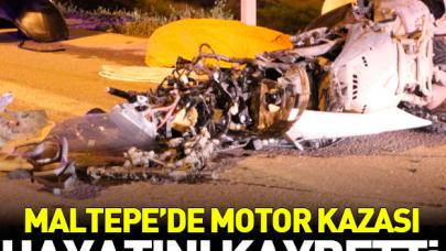 Maltepe'de trafik kazası, motosiklet sürücüsü öldü