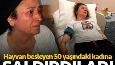 Hayvan besleyen kadını darp ettiler iddiası