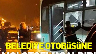 Otobüse molotof kokteyli attılar!