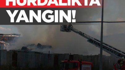 Başakşehir'de hurda alanı yandı!