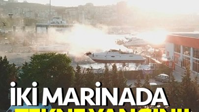 Pendik ve Ataköy Marina'da tekne yangınları