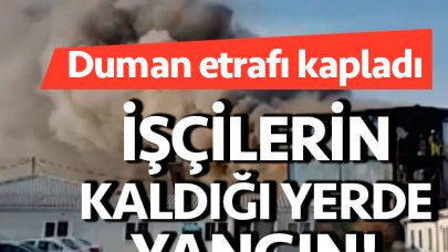 Silivri'de işçilerin kaldığı konteynerlerde yangın