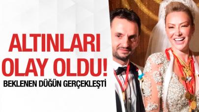 Aylin Coşkun ve Volkan Arslan'ın düğünü olay oldu! İşte takılan altınlar