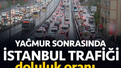 Yağmur trafiği kilitledi