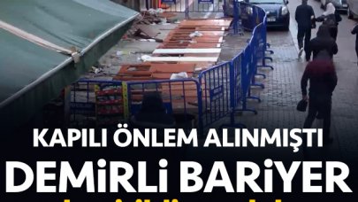 Avcılar'da kapılarla örülen binaya demirli bariyer