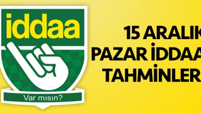 İddaa tahminleri ve programı - 15 Aralık Pazar (Süper Lig maçları)