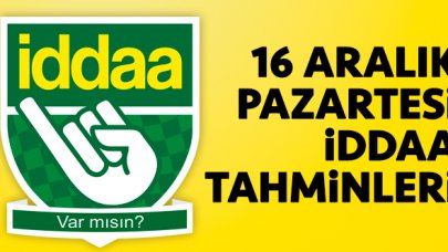 İddaa tahminleri ve programı - 16 Aralık Pazartesi (Süper Lig maçları)