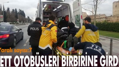 Son dakika... Zeytinburnu'nda İETT otobüsleri birbirine girdi!