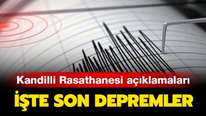 Kandilli Rasathanesi son depremler listesi - 23 Ocak Perşembe