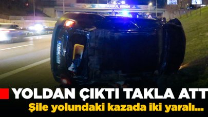 Yoldan çıkan araçla takla attılar: 2 yaralı