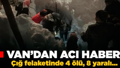 Van'da çığ felaketi:  4 ölü, 8 yaralı