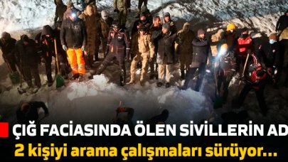 Çığ faciasında ölen sivillerin isimleri belli oldu!