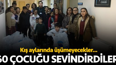 60 çocuğun yüzünü güldürdüler