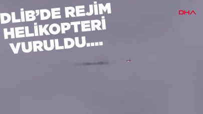 İdlib'de rejim helikopteri vuruldu