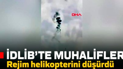 Muhalifler rejim helikopterini düşürdü