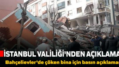 Valilik'ten Bahçelievler'de çöken bina için açıklama!