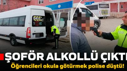 Servis şoförü alkollü çıkınca, öğrencileri okula bırakmak polise düştü!