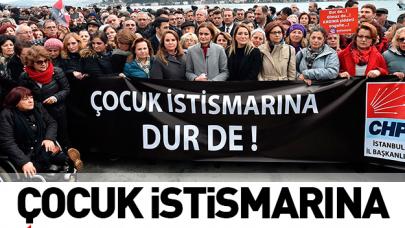 Çocuk istismarına 'sesimi duy' protestosu