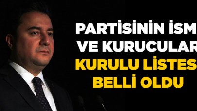 Ali Babacan'ın partisinin adı ve kurucular kurulu listesi belli oldu