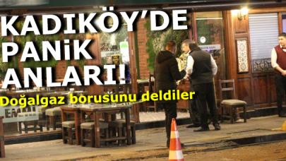 Kadıköy'de panik anları! Silahla doğalgaz borusunu deldiler