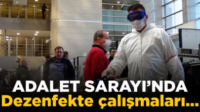 İstanbul Adalet Sarayı'nda dezenfekte çalışmaları