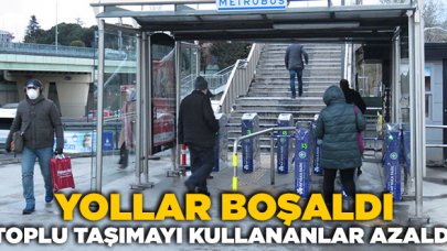 Trafikte yoğunluk ve toplu taşıma kullanan kişi sayısı azaldı