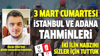 3 Mart 2018 Cumartesi İstanbul ve Adana At Yarışı Tahminleri - Hazır Kuponlar ve Altılı Ganyan Bülteni