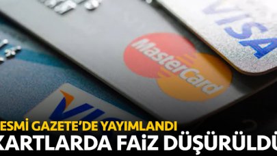 Kredi kartlarında faizler düşürüldü