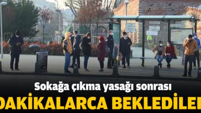 Yasağı bulunmayan vatandaşlar dakikalarca araç bekledi