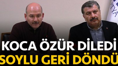 Koca özür diledi, Soylu istifayı geri aldı