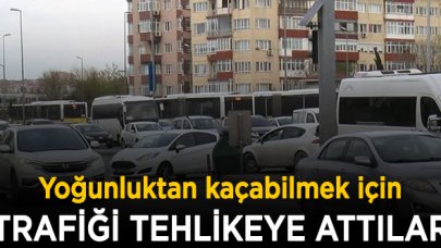 Küçükçekmece'de yoğunluğu görenler trafik kurallarını hiçe saydı