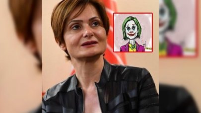 Kaftancıoğlu, kendini Joker'e benzeten Misvak'ın karikatürünü canlı yayında fon yaptı