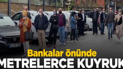 Sultanbeyli'de metrelerce banka kuyruğu