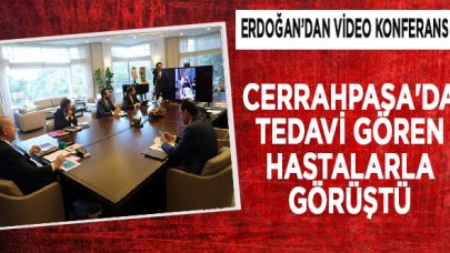 Erdoğan, Cerrahpaşa'da tedavi gören hastalarla görüştü