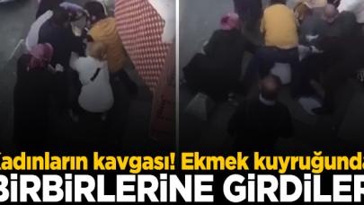 Ümraniye'de kadınların kavgası! Ekmek kuyruğunda birbirlerine girdiler