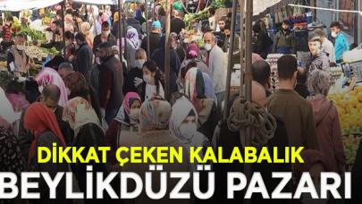 Beylikdüzü'ndeki pazarda kalabalık oluştu