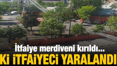 Kadıköy'de itfaiye merdiveni kırıldı: İki itfaiyeci yaralandı