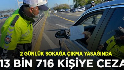 2 günlük sokağa çıkma yasağında 13 bin 716 kişiye ceza