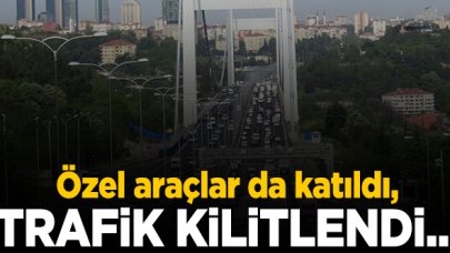 15 Temmuz Şehitler Köprüsü ve Fatih Sultan Mehmet Köprüsü'nde trafik durma noktasına geldi