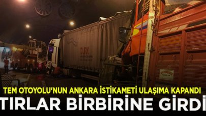 5 TIR çarpıştı, yol trafiğe kapandı