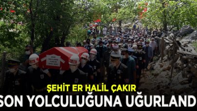 Şehit Sözleşmeli Er Halil Çakır son yolculuğuna uğurlandı