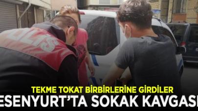 Esenyurt'ta sokak ortasında tekme tokatlı kavga