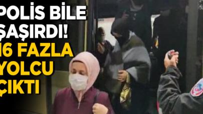 Minibüs denetiminde şoke eden anlar! 16 fazla yolcu çıktı